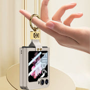 For Samsung Galaxy Z Flip6 GKK Integrated Ultra-thin Phone Case with Z Ring Holder(Black)