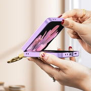 For Samsung Galaxy Z Flip6 GKK Integrated Ultra-thin Phone Case with Z Ring Holder(Purple)