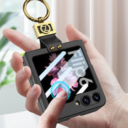 For Samsung Galaxy Z Flip6 GKK Integrated Ultra-thin Phone Case with Z Ring Holder(Titanium Grey)