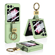 For Samsung Galaxy Z Flip6 GKK Integrated Ultra-thin Phone Case with Z Ring Holder(Light Green)