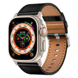 For Apple Watch Ultra 2 49mm Wilderness Top-grain Leather Watch Band(Titanium Connector Black) - Watch Bands by PMC TechLife | Online Shopping South Africa | PMC TechLife | Buy Now Pay Later Mobicred