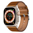 For Apple Watch Ultra 2 49mm Wilderness Top-grain Leather Watch Band(Titanium Connector Red Brown) - Watch Bands by PMC TechLife | Online Shopping South Africa | PMC TechLife | Buy Now Pay Later Mobicred