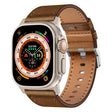 For Apple Watch Ultra 2 49mm Wilderness Top-grain Leather Watch Band(Titanium Connector Dark Brown) - Watch Bands by PMC TechLife | Online Shopping South Africa | PMC TechLife | Buy Now Pay Later Mobicred