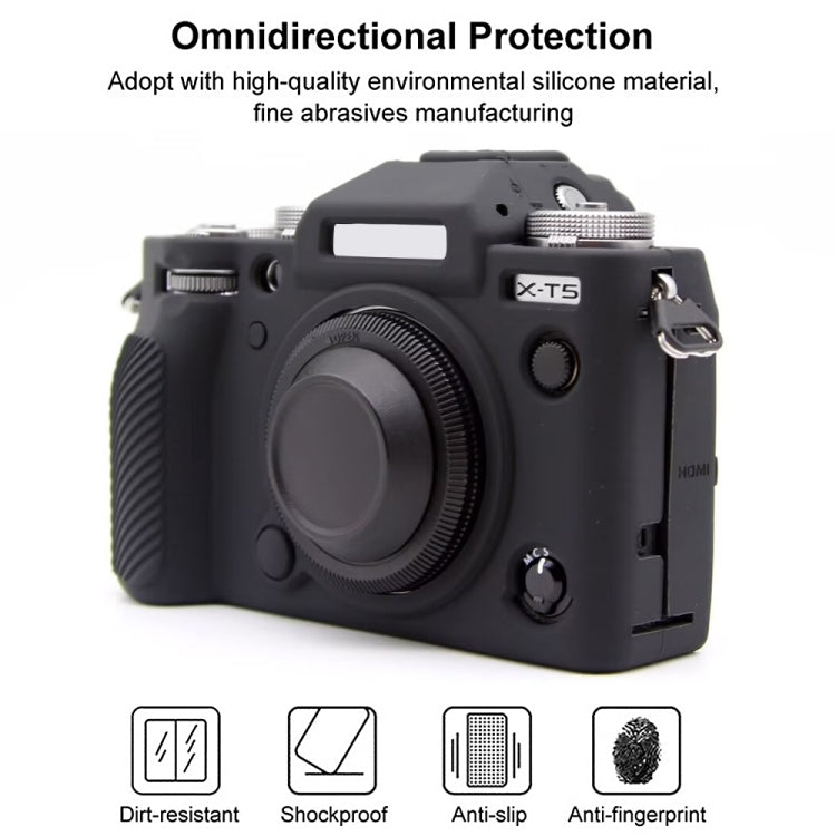 For FUJIFILM X-T5 Soft Silicone Protective Case(Black) - Protective Case by PMC TechLife | Online Shopping South Africa | PMC TechLife | Buy Now Pay Later Mobicred
