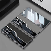 For Samsung Galaxy Z Fold6 GKK Integrated Plating TPU + Leather Supercar Full Coverage Phone Case(Carbon Fiber)
