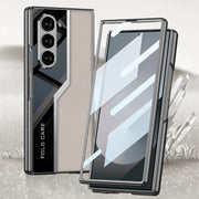 For Samsung Galaxy Z Fold6 GKK Integrated Plating TPU + Leather Supercar Full Coverage Phone Case(Carbon Fiber)