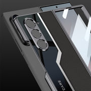 For Samsung Galaxy Z Fold6 GKK Integrated Plating TPU + Leather Supercar Full Coverage Phone Case(Carbon Fiber)
