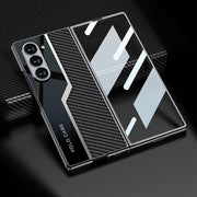 For Samsung Galaxy Z Fold6 GKK Integrated Plating TPU + Leather Supercar Full Coverage Phone Case(Carbon Fiber)