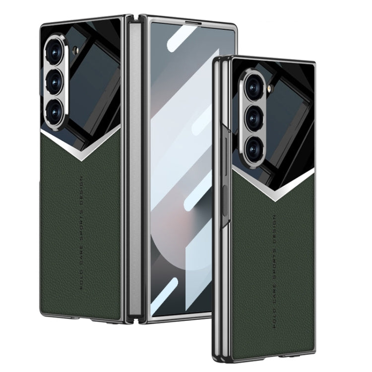 For Samsung Galaxy Z Fold6 GKK Integrated Plating Leather Knight Full Coverage Phone Case(Green) - free shipping - PMC Jewellery - Order now!