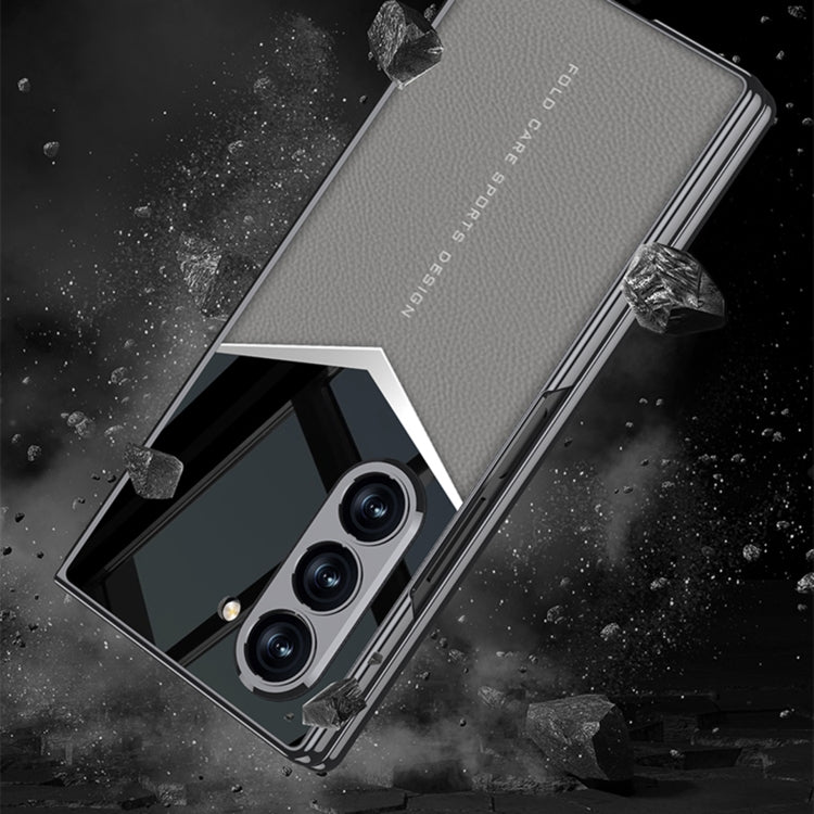 For Samsung Galaxy Z Fold6 GKK Integrated Plating Leather Knight Full Coverage Phone Case(Carbon Fibre) - free shipping - PMC Jewellery - Order now!