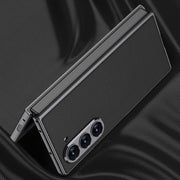 For Samsung Galaxy Z Fold6 GKK Integrated Plating Leather Full Coverage Phone Case(Carbon Fibre)