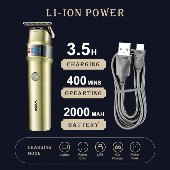 VGR V-991 5W USB Smart Digital Display Electric Hair Clipper