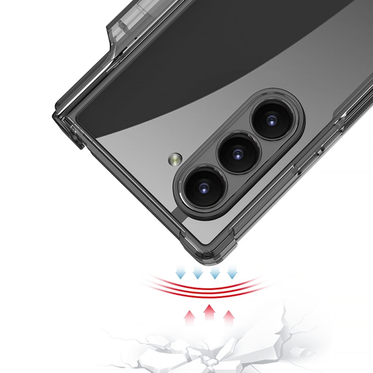 For Samsung Galaxy Z Fold6 GKK Integrated Airbag Hinge Full Coverage Phone Case with Holder / Pen Box, Not Included Pen(Black)