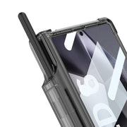 For Samsung Galaxy Z Fold6 GKK Integrated Airbag Hinge Full Coverage Phone Case with Holder / Pen Box, Not Included Pen(Green)