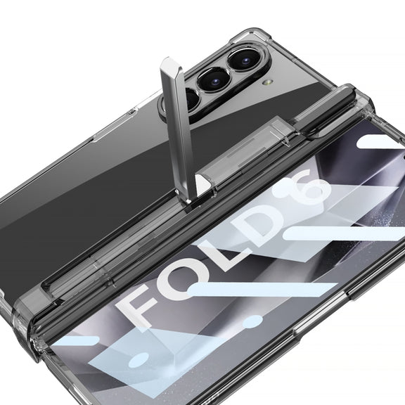 For Samsung Galaxy Z Fold6 GKK Integrated Airbag Hinge Full Coverage Phone Case with Holder / Pen Box, Not Included Pen(Green)