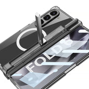 For Samsung Galaxy Z Fold6 GKK Integrated Airbag Hinge Full Coverage MagSafe Phone Case with Holder / Pen Box, Not Included Pen(Green)