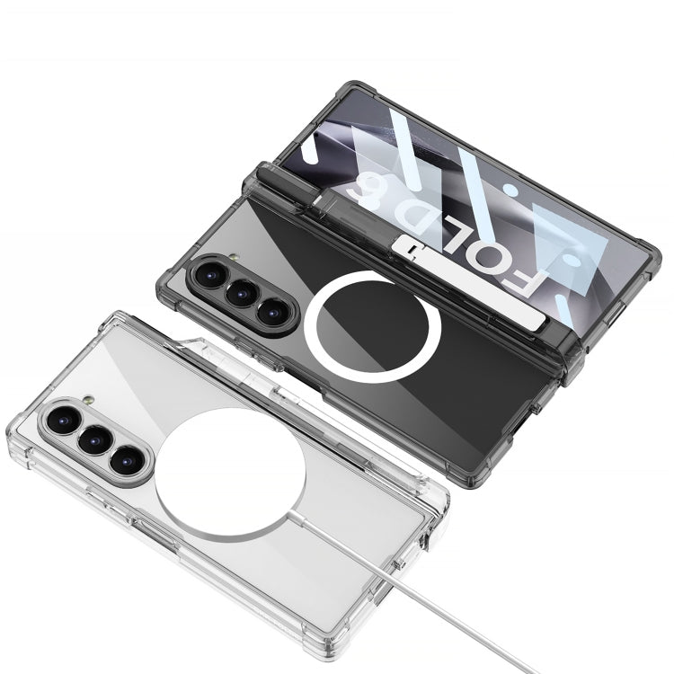 For Samsung Galaxy Z Fold6 GKK Integrated Airbag Hinge Full Coverage MagSafe Phone Case with Holder / Pen Box, Not Included Pen(Transparent) - free shipping - PMC Jewellery - Order now!