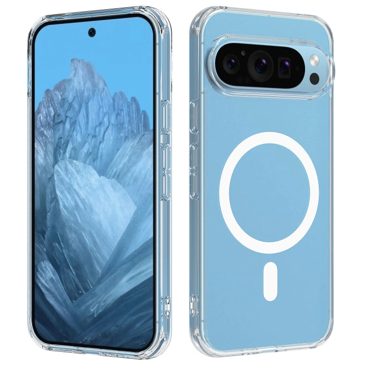 For Google Pixel 9 Pro Big Pore Acrylic PC Hybrid TPU MagSafe Phone Case(Transparent) - Google Cases by PMC TechLife | Online Shopping South Africa | PMC TechLife | Buy Now Pay Later Mobicred
