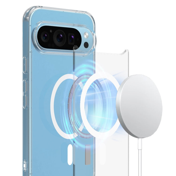 For Google Pixel 9 Pro Big Pore Acrylic PC Hybrid TPU MagSafe Phone Case(Transparent) - Google Cases by PMC TechLife | Online Shopping South Africa | PMC TechLife | Buy Now Pay Later Mobicred