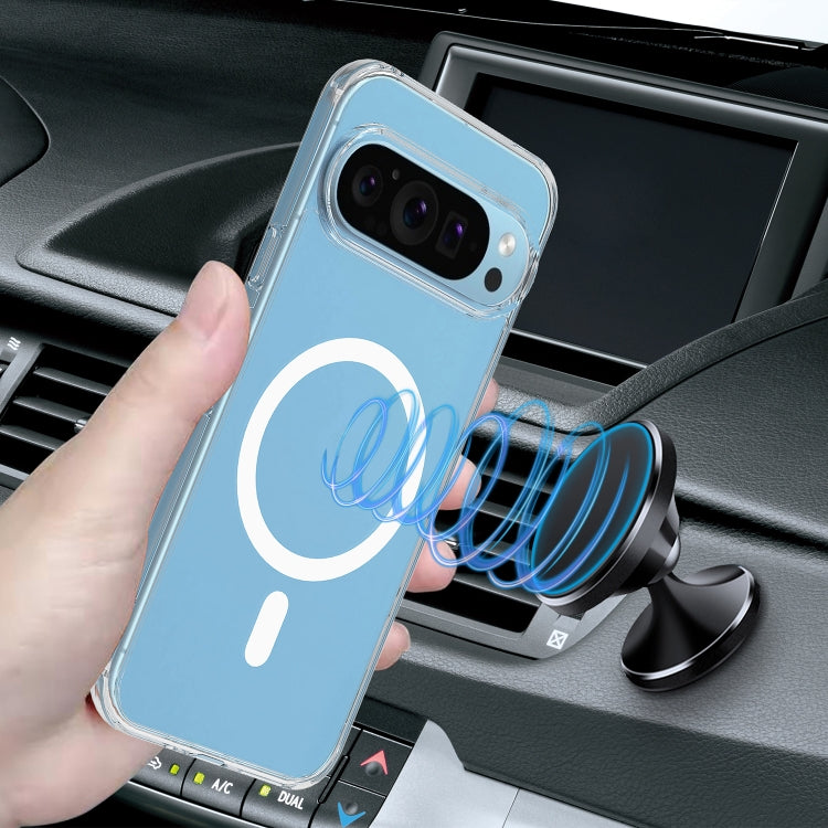 For Google Pixel 9 Pro Big Pore Acrylic PC Hybrid TPU MagSafe Phone Case(Transparent) - Google Cases by PMC TechLife | Online Shopping South Africa | PMC TechLife | Buy Now Pay Later Mobicred