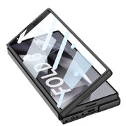 For Samsung Galaxy Z Fold6 GKK Integrated Ultra-thin Sliding Window Frosted Leather Phone Case(Grey)