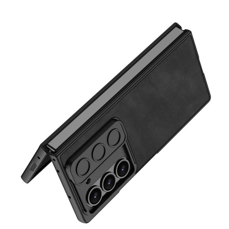 For Samsung Galaxy Z Fold6 GKK Integrated Ultra-thin Sliding Window Frosted Leather Phone Case(Black)