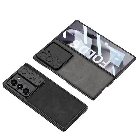 For Samsung Galaxy Z Fold6 GKK Integrated Ultra-thin Sliding Window Frosted Leather Phone Case(Black)