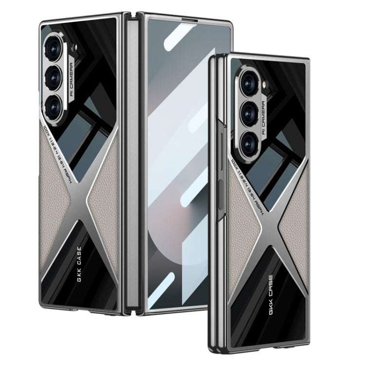For Samsung Galaxy Z Fold6 GKK Integrated Leather Electroplating Supersonic Speed Shockproof Phone Case(Titanium Gray) - free shipping - PMC Jewellery - Order now!