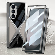 For Samsung Galaxy Z Fold6 GKK Integrated Leather Electroplating Supersonic Speed Shockproof Phone Case(Carbon Fibre)