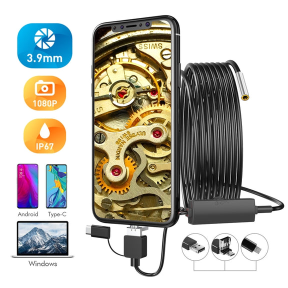 inskam107 3.9mm 3 In 1 HD Water-resistant Industry Digital Endoscope Inspection Camera, Length:1m Hard Cable