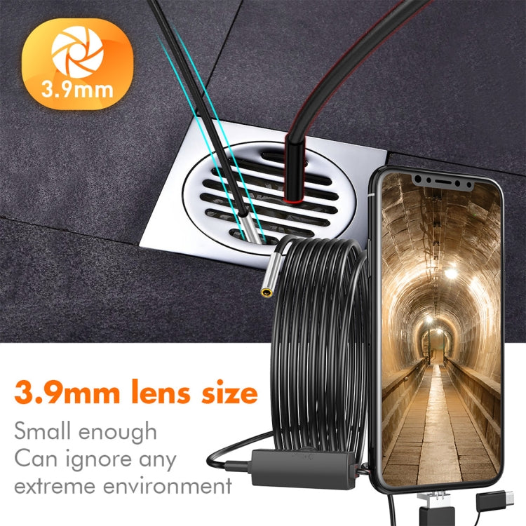 inskam107 3.9mm 3 In 1 HD Water-resistant Industry Digital Endoscope Inspection Camera, Length:1m Hard Cable