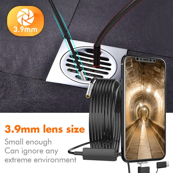 inskam107 3.9mm 3 In 1 HD Water-resistant Industry Digital Endoscope Inspection Camera, Length:3.5m Hard Cable