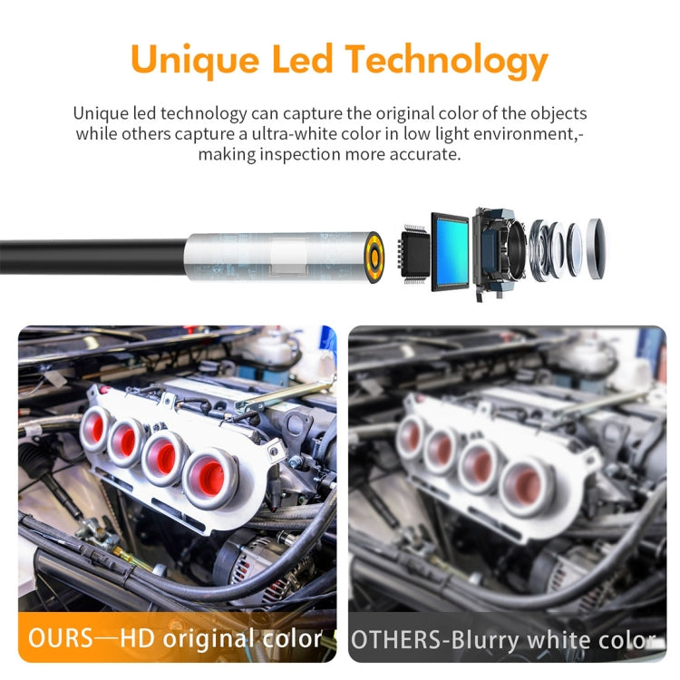 inskam107 3.9mm 3 In 1 HD Water-resistant Industry Digital Endoscope Inspection Camera, Length:5m Hard Cable