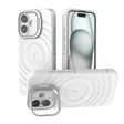 For iPhone 16 Lens Frame Bracket Corrugated MagSafe Phone Case(White) - iPhone 16 Cases by PMC TechLife | Online Shopping South Africa | PMC TechLife | Buy Now Pay Later Mobicred