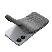 For iPhone 16 Lens Frame Bracket Corrugated MagSafe Phone Case(White)