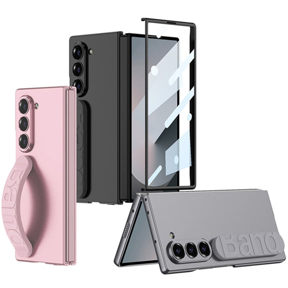 For Samsung Galaxy Z Fold6 GKK Integrated Silicone Wristband Phone Case(Mountain Gray)