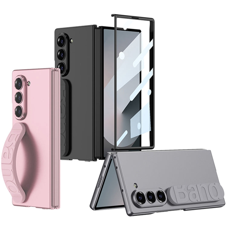 For Samsung Galaxy Z Fold6 GKK Integrated Silicone Wristband Phone Case(Mountain Gray)
