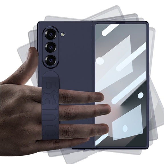 For Samsung Galaxy Z Fold6 GKK Integrated Silicone Wristband Phone Case(Mountain Gray)