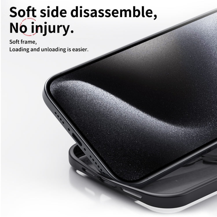 For iPhone 16 Pro Double Ring MagSafe Magnetic Holder Phone Case(Matte Black)