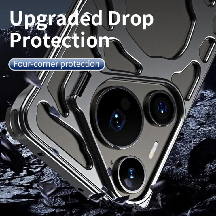 For Huawei Pura 70 Pro Auspicious Cloud Series MagSafe Metal Phone Case with Bracket(Grey) - free shipping - PMC Jewellery - Order now!