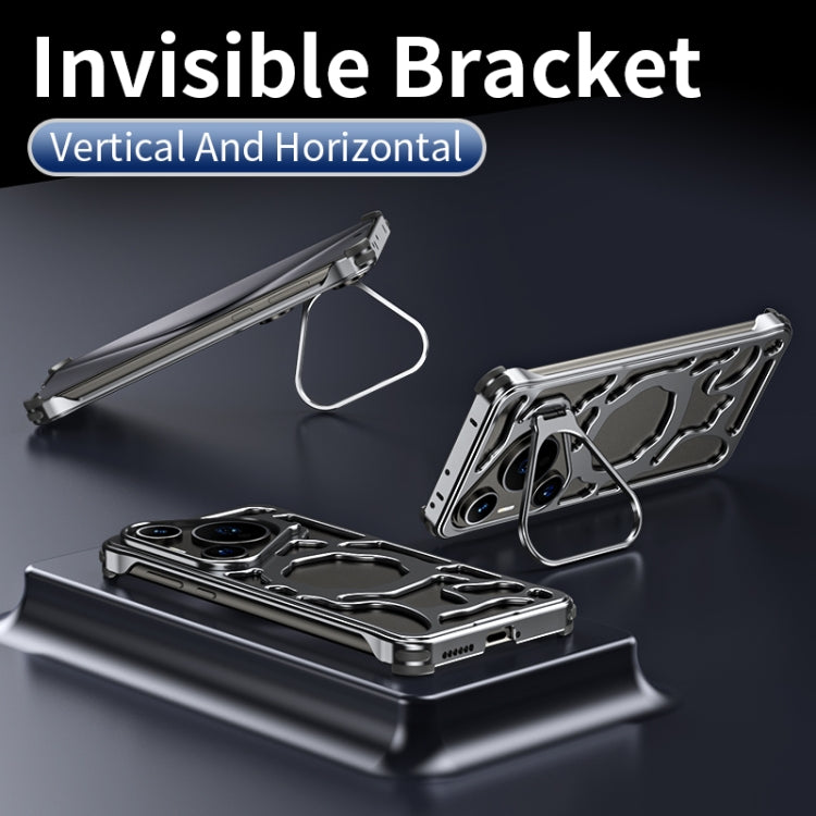 For Huawei Pura 70 Pro Auspicious Cloud Series MagSafe Metal Phone Case with Bracket(Silver) - Huawei Cases by PMC Jewellery | Online Shopping South Africa | PMC Jewellery | Buy Now Pay Later Mobicred