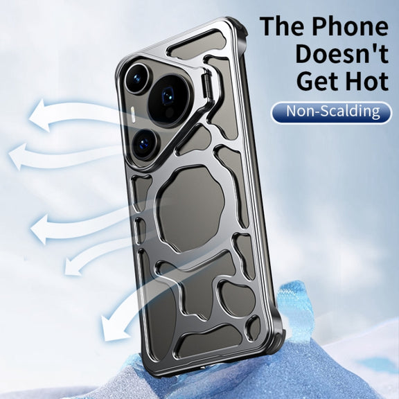 For Huawei Pura 70 Ultra Auspicious Cloud Series MagSafe Metal Phone Case with Bracket(Silver)