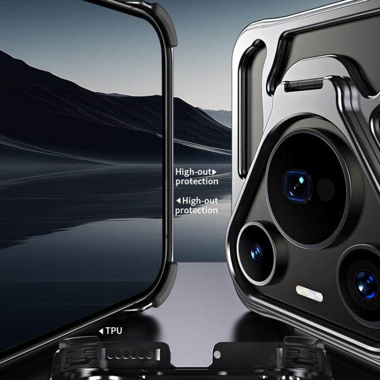 For Huawei Pura 70 Pro+ Auspicious Cloud Series MagSafe Metal Phone Case with Bracket(Silver) - free shipping - PMC Jewellery - Order now!