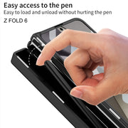 For Samsung Galaxy Z Fold6 GKK Integrated Folding Alloy Shell PC Phone Case with Pen Box, Not Included Pen(Black)