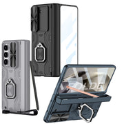 For Samsung Galaxy Z Fold6 GKK Integrated Folding Alloy Shell PC Phone Case with Pen Box, Not Included Pen(Mountain Gray)