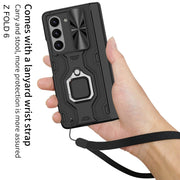 For Samsung Galaxy Z Fold6 GKK Integrated Folding Alloy Shell PC Phone Case with Pen Box, Not Included Pen(Titanium Gray)