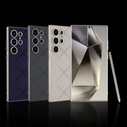 For Samsung Galaxy S24 Ultra 5G GKK Asterism Metal Paint Skin Feel Leather Full Coverage Phone Case, Not Included Pen(Grey)