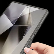 For Samsung Galaxy S24 Ultra 5G GKK Asterism Metal Paint Skin Feel Leather Full Coverage Phone Case, Not Included Pen(Grey)