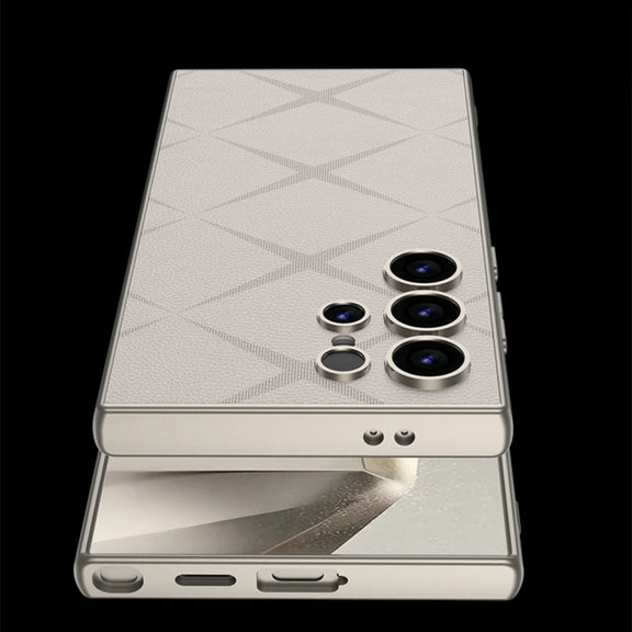For Samsung Galaxy S24 Ultra 5G GKK Asterism Metal Paint Skin Feel Leather Full Coverage Phone Case, Not Included Pen(Grey)
