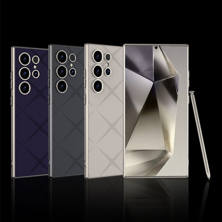 For Samsung Galaxy S23 Ultra 5G GKK Asterism Metal Paint Skin Feel Leather Full Coverage Phone Case, Not Included Pen(Purple)